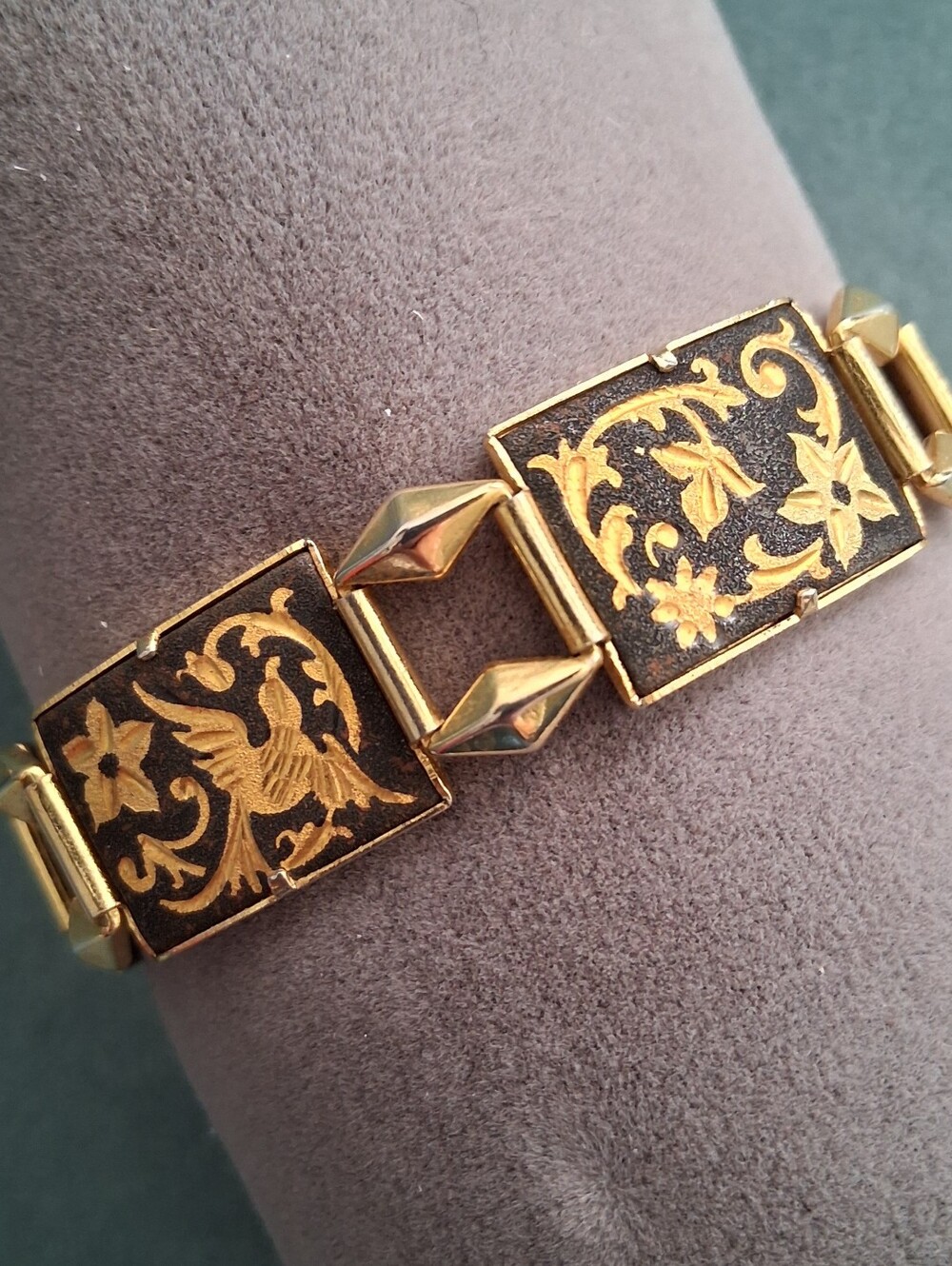 Vtg Damascene Link Bracelet